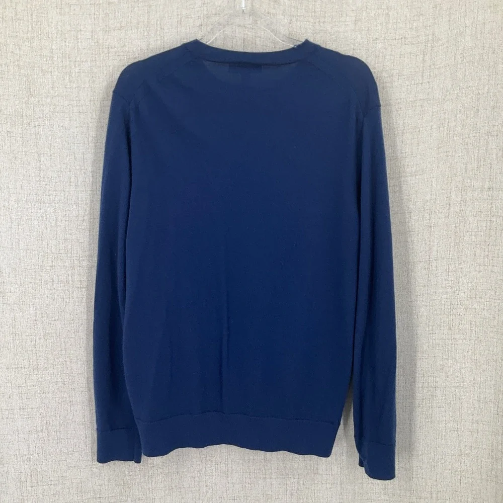 Banana Republic Sweater Mens Large Blue Merino Wool Crew Neck Classic Minimalist